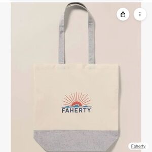Faherty Canvas Tote - Cream‎ and Gray